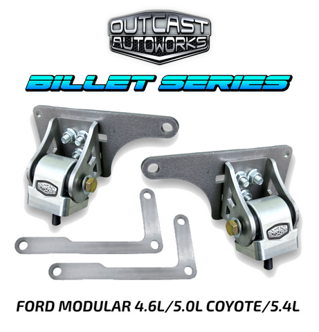 F-100 Crown Vic Swap ** BILLET SERIES ** Adjustable Engine Mounts 4.6L/5.0L coyote/5.4L