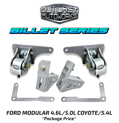 F-100 Crown Vic Swap **BILLET SERIES** Adjustable Engine Mounts 4.6L/5.0L coyote/5.4L (PACKAGE PRICE KIT)