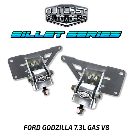 Ford F-100 / F-Series Crown Vic Swap **Billet Series** Adjustable Engine Mounts Ford 7.3L Godzilla V8